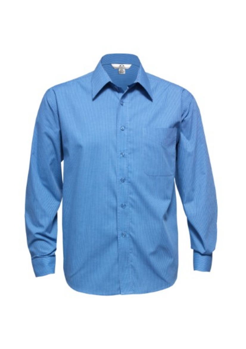 Picture of Biz Collection Mens Micro Check Shirt Long Sleeve 50% Cotton 50% Polyester
